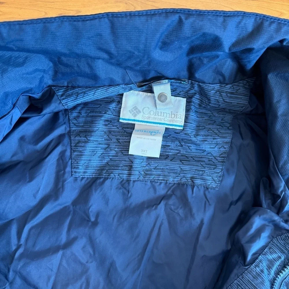 Columbia Men's Navy Blue Jacket insulated 3X TALL like new Raincoat snow